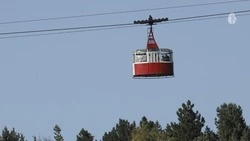 Канатка Кисловодска не работает из-за сильного ветра