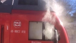 Электровоз загорелся на железнодорожном вокзале Кисловодска