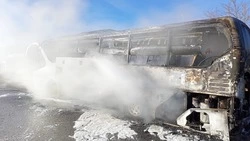 В Кисловодске сгорел экскурсионный автобус